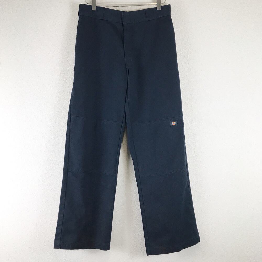 Dickies Loose Fit Double Knee Work Pants Straight Leg High Rise Dark Navy 32x32
